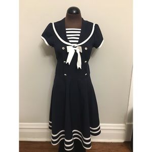 Retro Sailor Dress ⚓️ Navy & White